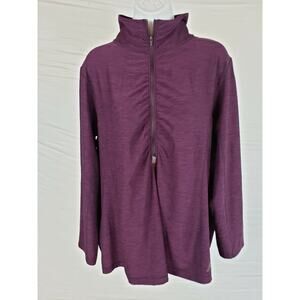 EUC New Balance Maroon Women's Half Zip Long Sleeve Athletic Shirt Sz 2XL